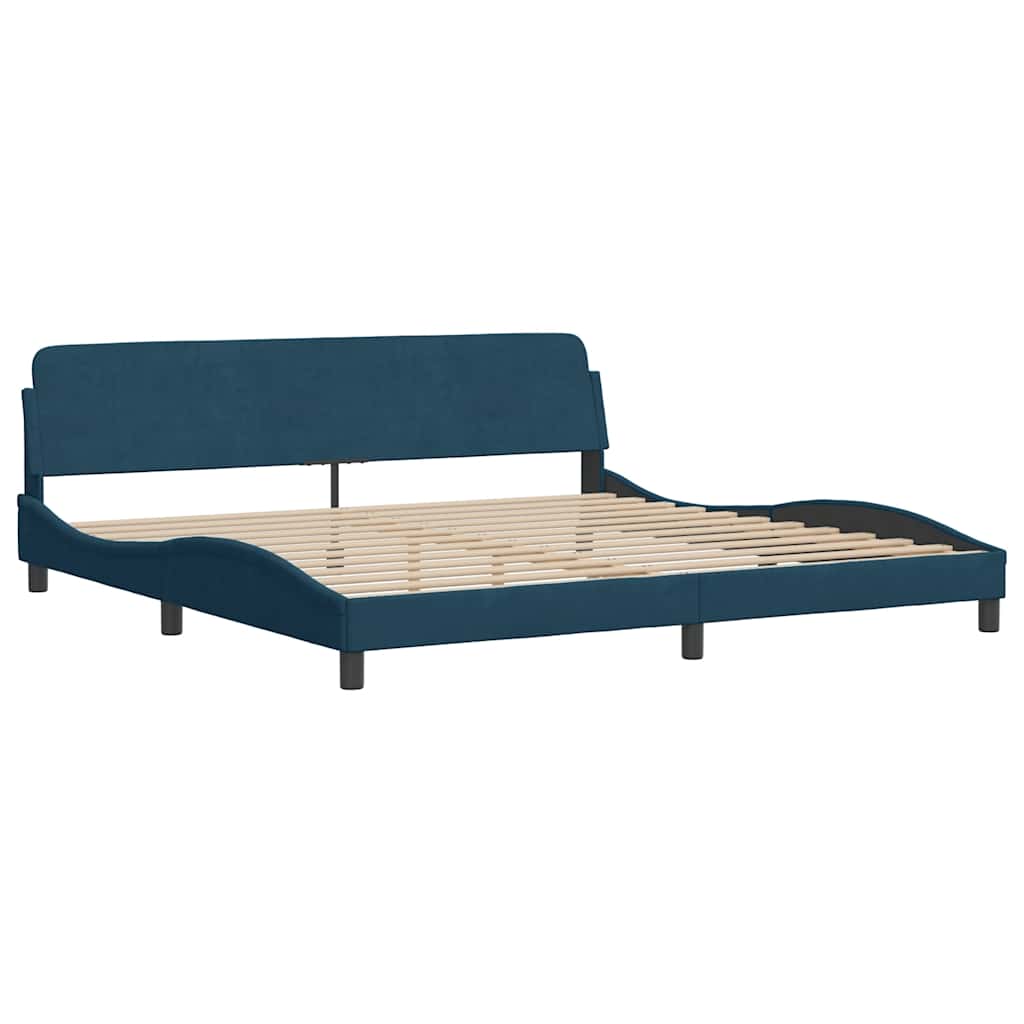Bed Frame without Mattress Hanko Blue 200x200 cm Velvet