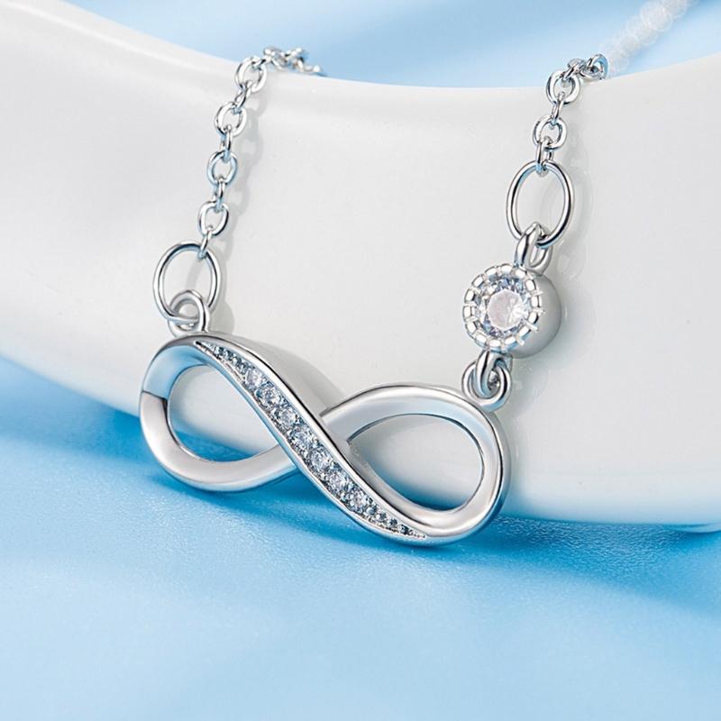 Simple Necklace Fashionable Eight Pendant Necklace Hollow Eight Neck Jewelry Perfect for Youthful Couple or Close Friend