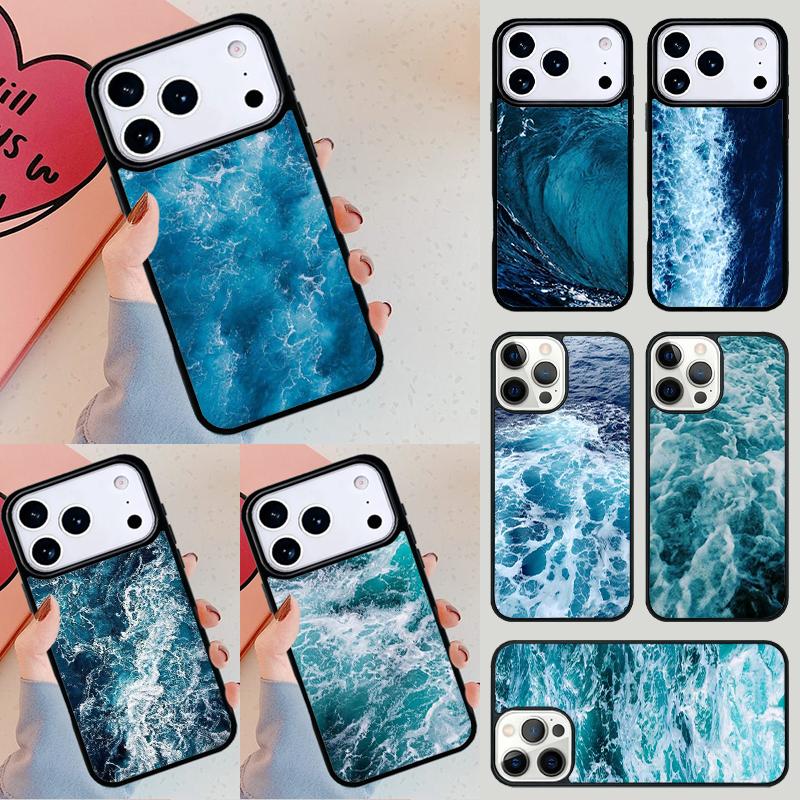 Синие Морские Волны Чехол для Телефона iPhone 17 Air 14 15 13 12 Max Чехол Для Apple 14 15 16 16e 11 Pro Max Plus Coque