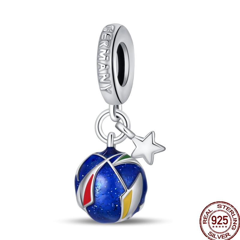 American Sports Series Copper Badminton Baseball Football Pendant Beads Suitable For 3Mm Original Bracelet Diy