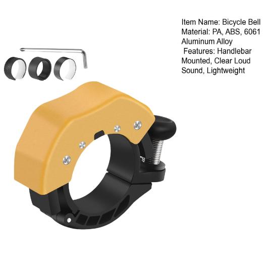 Bicycle Bell with Washers Wrench Lightweight 85dB Crisp Loud Sound Universal MTB