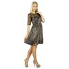 Bimba Женское короткое атласное платье с сетчатыми рукавами Shift Chik Dress