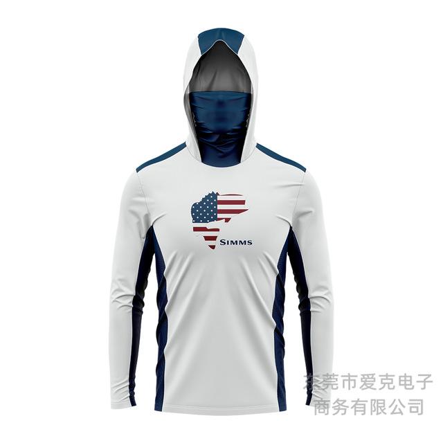 SIMMS Fishing Suit Fly Fishing Luya Hoodie Summer Men's Long Sleeve Sunscreen Clothing Hooded Mask Quick Drying Breathable