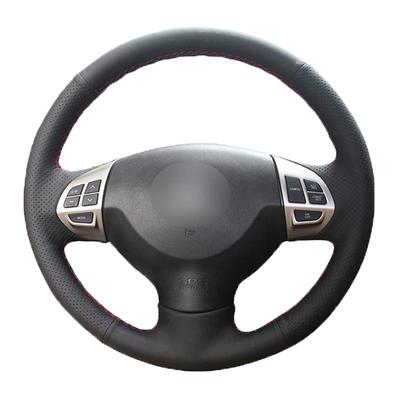 Черный чехол на руль автомобиля из искусственной кожи для Mitsubishi Lancer X 10 Outlander ASX Colt 2006-2015 Citroen C-Crosser 2007-2012