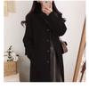 Woolen Coat Women's Retro Black Thick Coat From Spring And Autumn Period