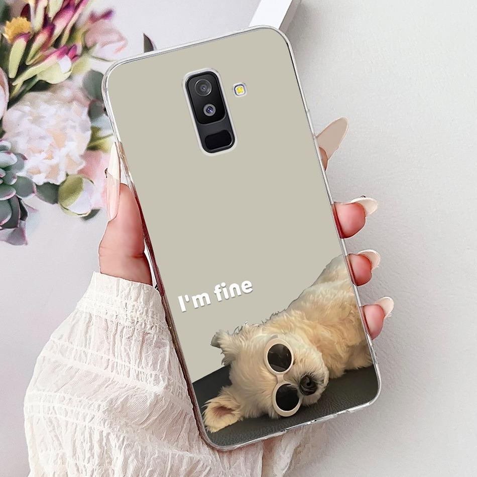 Чехол для телефона Samsung Galaxy A6 Plus 2018 На Samsung A6+ (2018) A6 A600F A605G Элегантные Цветочные Кошачьи Мягкие Силиконовые Прозрачные TPU Чехлы