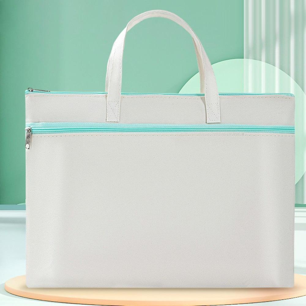 Zipper File Bag Large Capacity Briefcase A4 Envelope Folder School Office