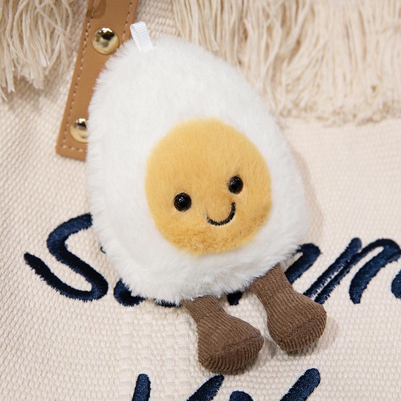 Fun Boiled Egg Plush Toy Cute Smile Egg Groom and Bride Creative Gift Bag Pendant
