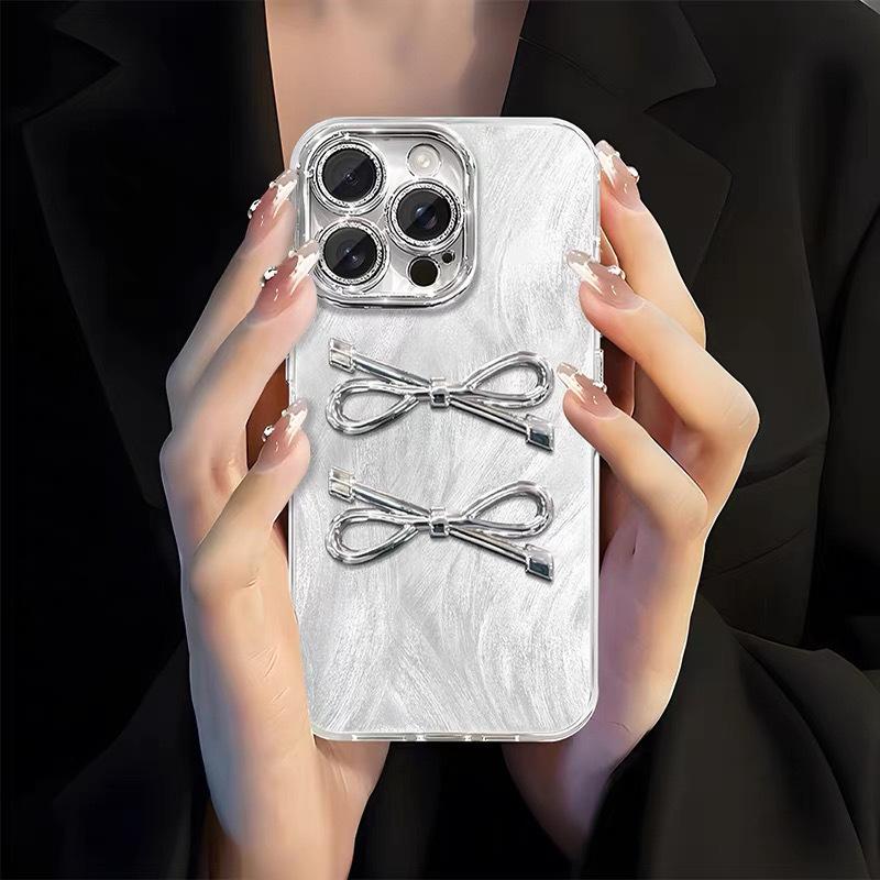 All Inclusive Anti Fall Bow Phone Case for IPhone 17 Promax Puppy Pendant for Apple 16 Lanyard Crossbody