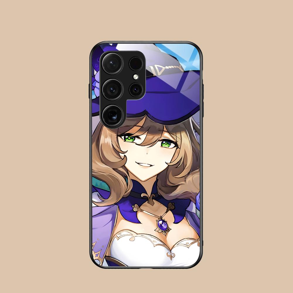 Игровой чехол GI Lisa для мобильного телефона Samsung Galaxy S26 S25 S24 S23 S22 S21 S20 Note20 Plus FE Ultra Стеклянный Цветной Чехол Красивый