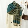 New Thick Paisley Print Hijab Scarf Shawl Wrap Paisley Pashmina Jacquard Stoles Vintage Headscarves Printed Cotton Tippet Tassel
