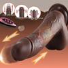 Вращение на 360°, черный имитационный дилдо, вставка, подогрев, вибратор, силиконовый, взрослая эротика с мощной присоской, дистанционное управление с помощью приложения