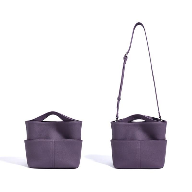 High End Fashion Handheld Versatile Bucket Bag Genuine Leather Simple Handbag Shoulder Crossbody