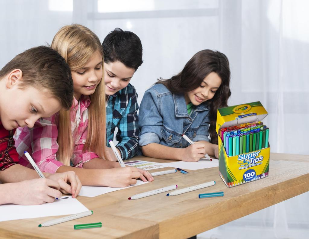 Crayola Marker Removable Marker Pen 100 цветов Super Tips Оригинальный продукт 585100