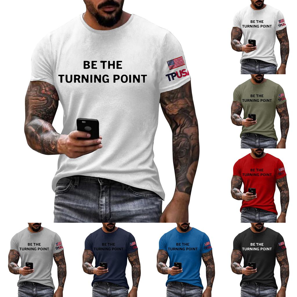 Men's Printed Short Sleeve T-Shirt Men's Loose Casual Short Sleeve Top