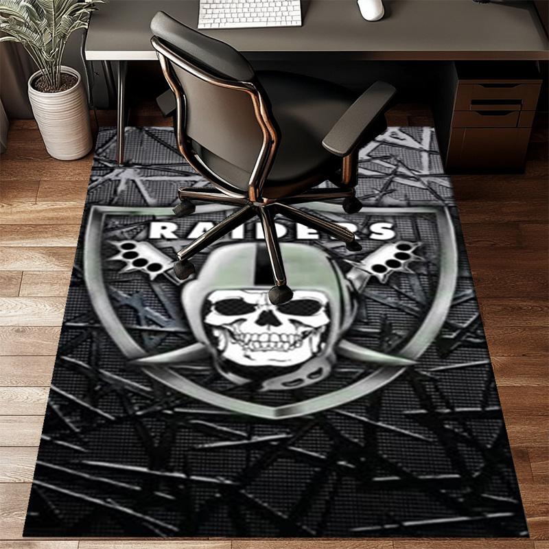 Raiders Football Legacy Printed Office Carpet Chair Cushion Entryway Rug, Rugs for Living Room, Bedroom Christmas gifts