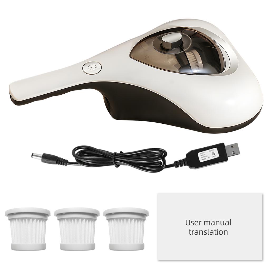 Пылесос для кровати, 10 кПа, сильное всасывание и малошумный моющийся HEPA-фильтр фиолетового цвета для глубокой очистки