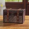 Wooden Retro Woven Lockable Medicine Box Organizer With Password For Home Office