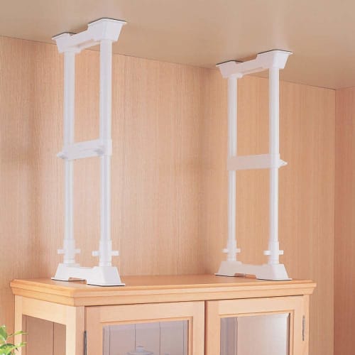 IRIS Ohyama Tension Rod for Fall Prevention White M Set of 4 SP-45W Set of 4