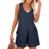 Women's Jumpsuit Casual Fashion Solid Color Jumpsuit Button Pocket Jumpsuit