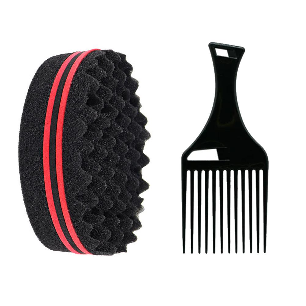 Hair Brush Sponge Barber Oval Double Side Magic Twist Hair Brush Breathable Perm Styling Brush Salon Curl Brush for Hair Styling