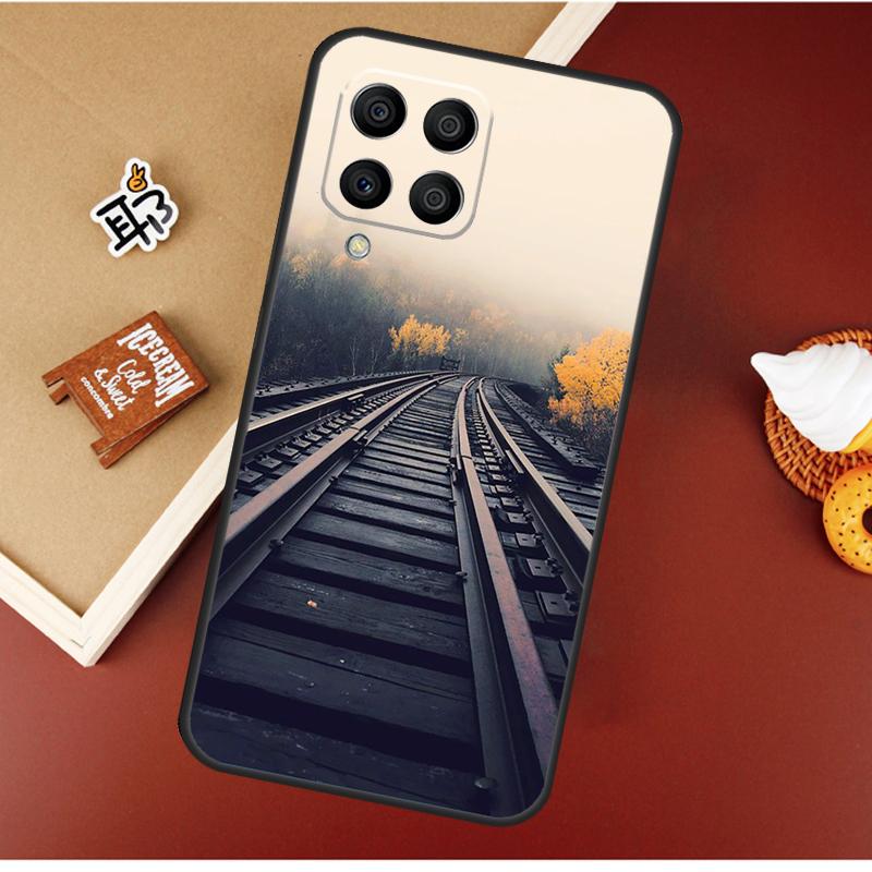 Солнечный свет на железнодорожных путях Чехол для Samsung Galaxy M53 M33 M13 M14 M34 M54 M12 M32 M52 M20 M15 M55 M31s M30s M21 M51