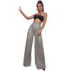 GMXIA Women's High-waisted Fashion Casual Pants Sequin Loose Sag Wide Leg Pants Summer Women