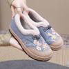 Old Beijing Winter Women's Cotton Shoes Embroidered and Velvet Thermal Shoes Retro One-pedal Middle-aged and Elderly Doudou Cotton Shoes Custom