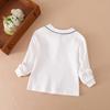 Рубашка для девочек 2025 года, весна-осень, новый детский топ с длинными рукавами, хлопковая школьная рубашка для девочек 2-6 лет