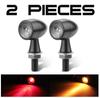 12V Universal Motorcycle Led Turn Brake Turn Signals Lights Amber & Red Aluminum