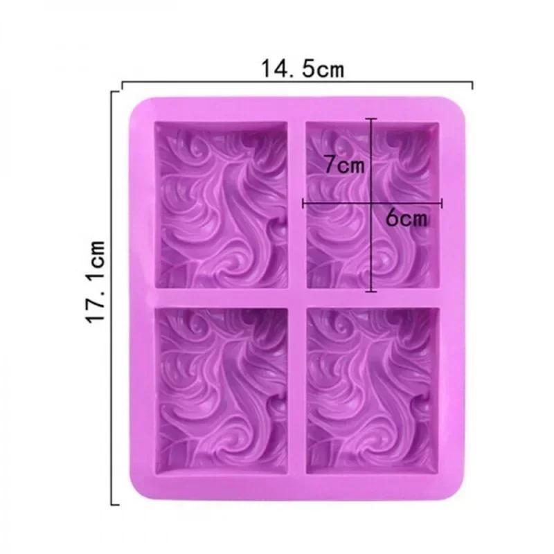 4 Cavity Fashion Creative Handmade Flower Shaped Silicone DIY Soap Candle Cake Mold Consumables Handicraft Soap Mold Accessories