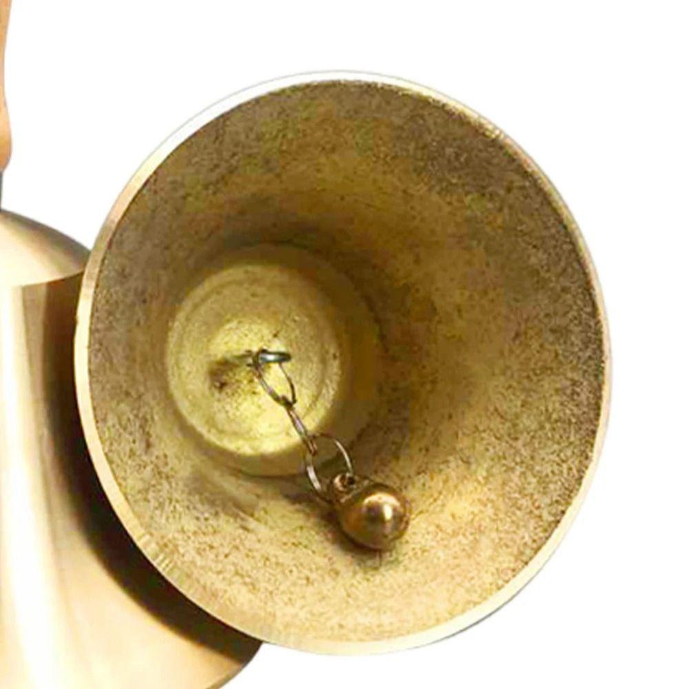 Multi-Purpose Super Loud Hand Bell Wooden Handle Brass Ringing Handbells Home