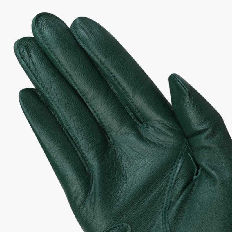 Munsingwear Women Penguin Half Leather Gloves Dark Green Mq322lgl71