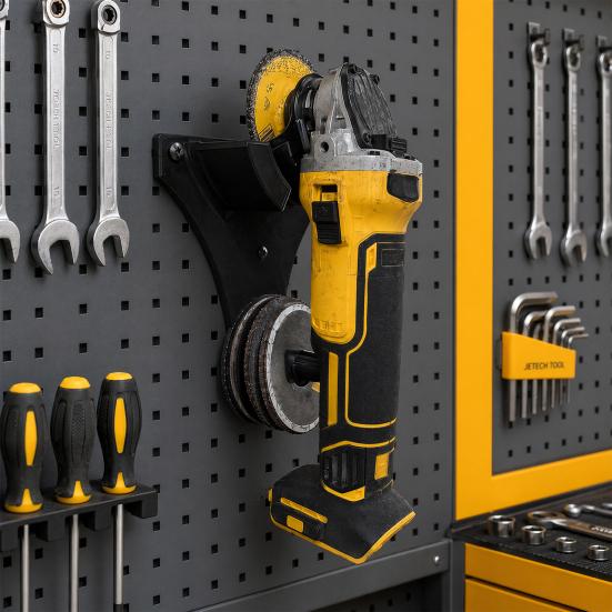 Angle Grinder Organizer, Wall Mount with Disc Storage Bracket, Heavy Duty Grinder Cutting Machines Tool Holder, for Workshop Garage