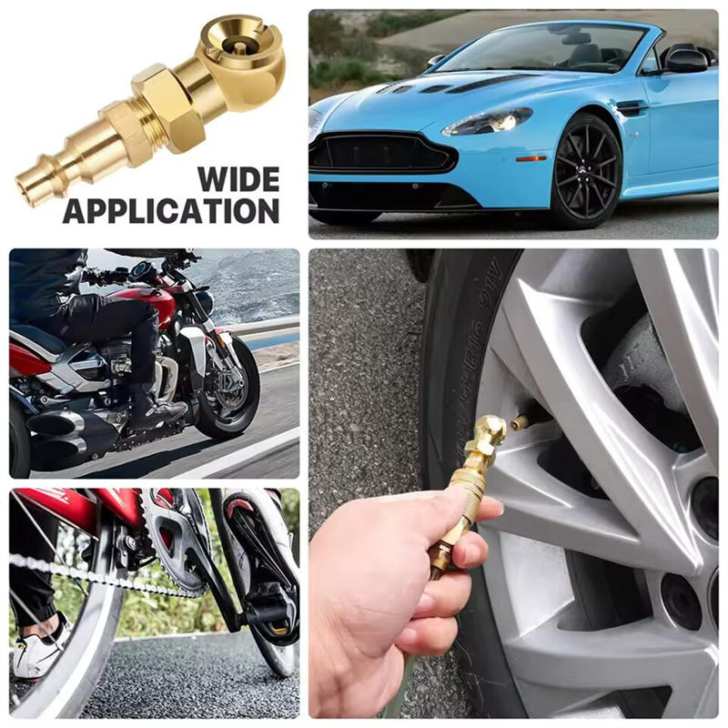 Portable Air Chucks Solid Metal Closed Ball Air Chuck 1/4Inch NPT Standard Quick Plug Tire Inflator Gauge Nozzle Metal 2PCS