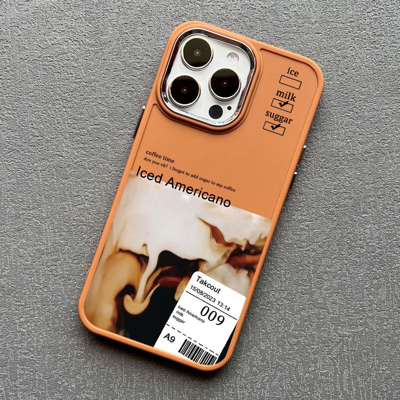 Коричневый Айс Латте Американо Чехол для Телефона для Iphone 12 11 14 13 15 16 Pro Max Mini X XR XS 7 8 Plus SE2 Ударопрочный Печатный Чехол