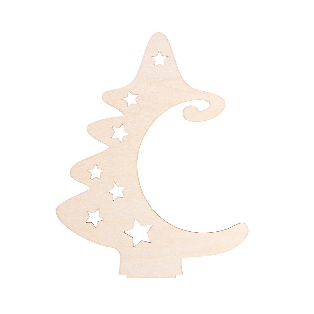 New Star Wooden with Stand Wood Slices Christmas Tree Crafts Christmas Ornaments