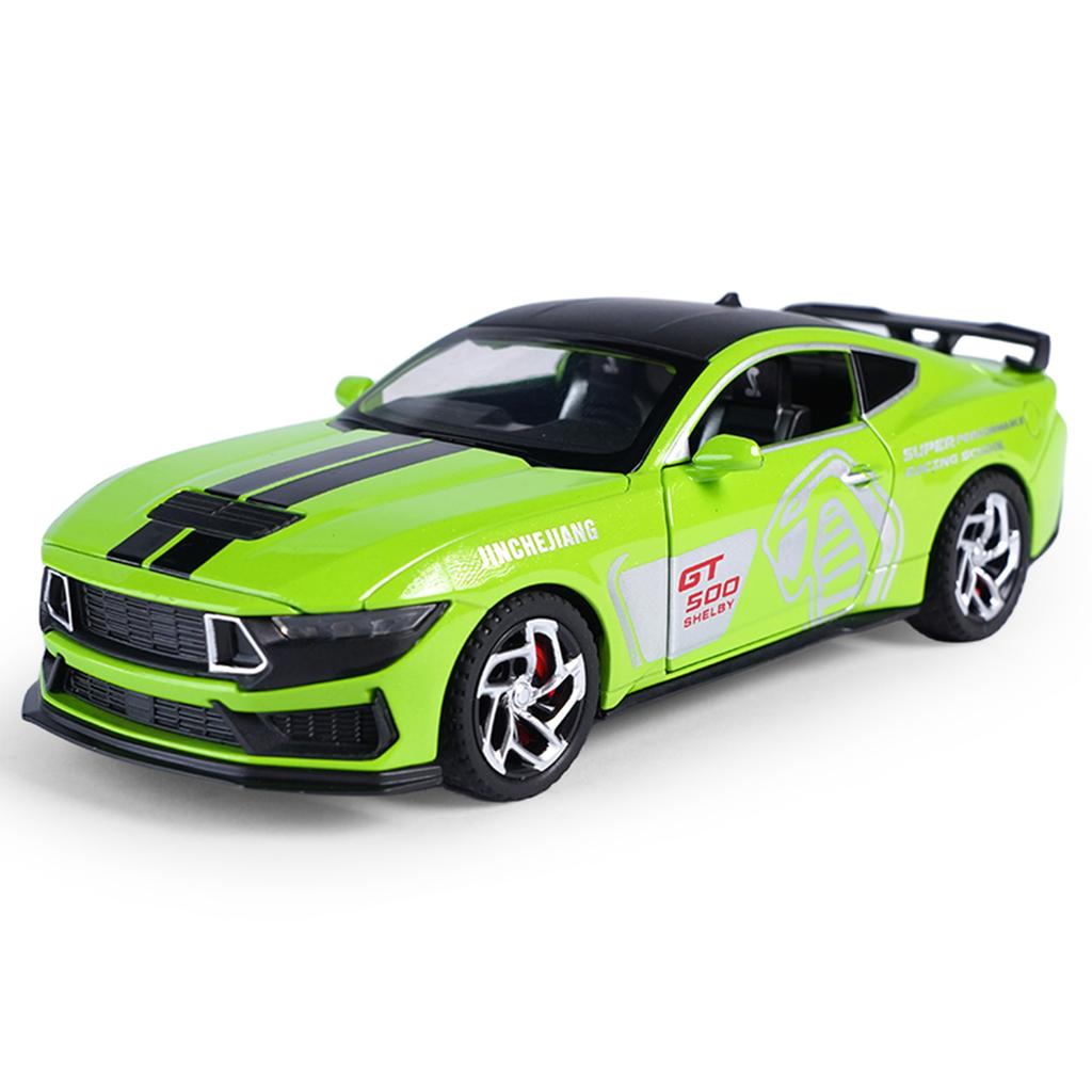 1/32 Mustang GT500 Металлическая литая модель автомобиля Сила возврата Вперед Звук и свет Детская игрушечная машинка Подарок для мальчика
