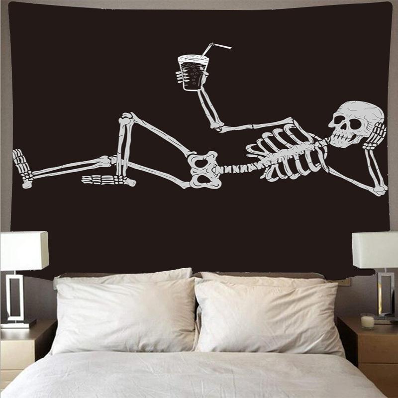 Богемный череп гобелен настенное искусство абстрактная картина на ткани домашний декор солнце луна гобелен хиппи настенный ковер потолок декор комнаты