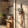 Wall Mounted Cat Butt Tail Key Rack Wooden Key Hanger Cat Shaped Wall Hook  Bathroom