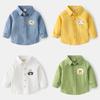 Children's Thin Lapel Soft Cotton Shirt Spring and Autumn Boys Casual Cartoon Shirt