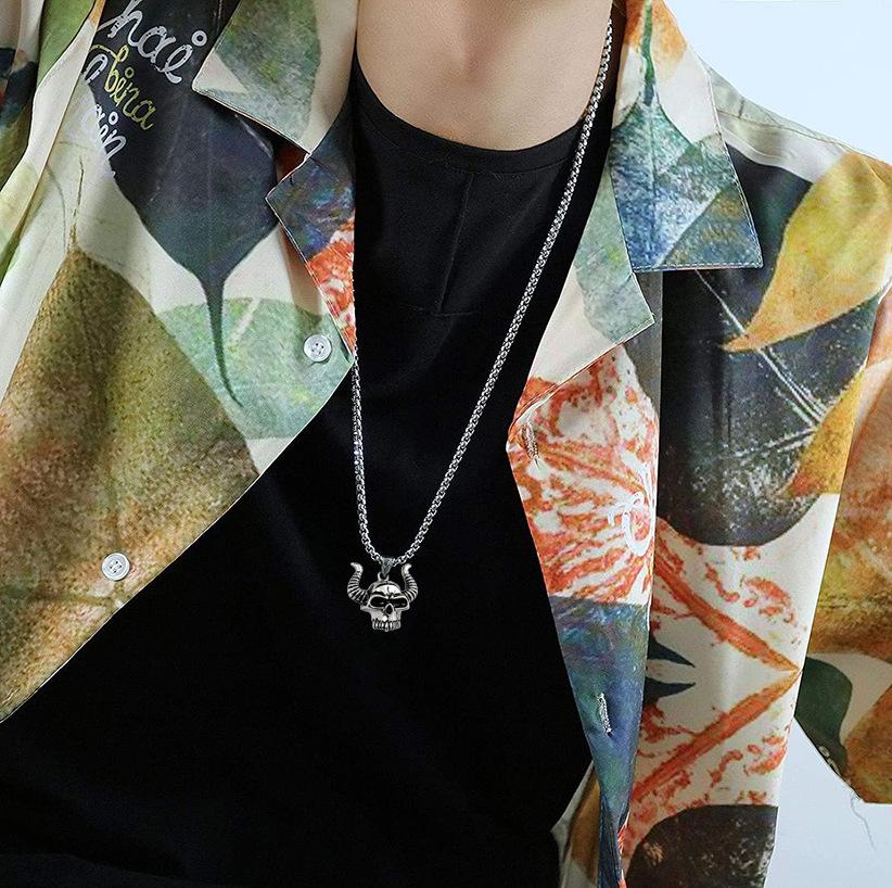 Креативный ночной клуб хип-хоп простая личность череп коровья голова титановая сталь ожерелье кулон для мужчин и женщин