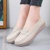 Модные повседневные туфли большого размера 42, женские кроссовки, летние неглубокие женские мокасины без застежек, удобные туфли для отдыха на природе из мягкой кожи для мам