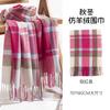 Autumn New Plaid Imitation Cashmere Tassel Lengthened Scarf for Men and Women Couples Versatile Commuter Sunshade Sunscreen Shawl