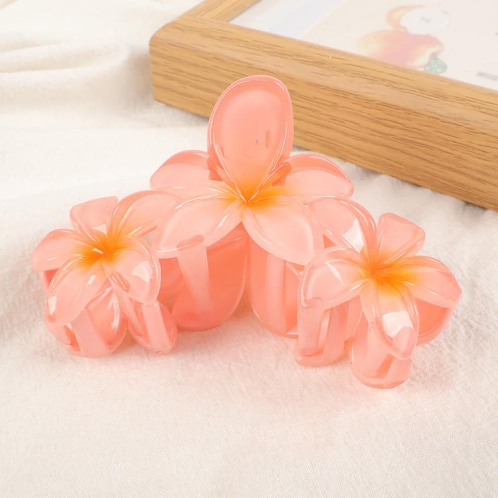 Gradient Design Hair Clip Claws Plumeria Shark Hair Claw Colorful Gradient Flower Clips Girls Gift
