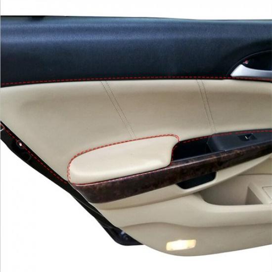 1 Set Beige Leather Car Inner Door Panel & Armrest Cover For Honda Accord 8th