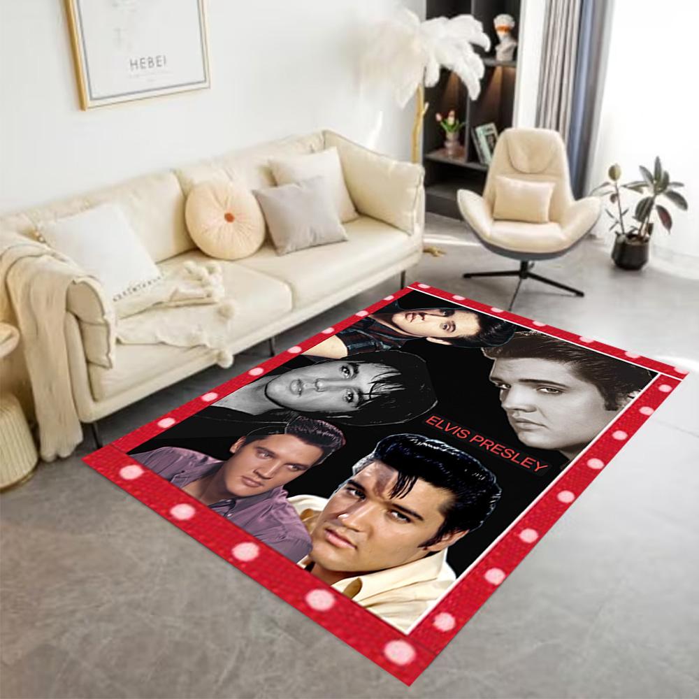 Elvis Presley: Rock Roll Floor Rug Office Rug Suitable for Bedrooms Foyer Hallway Study room Anti-slip Rug Decorate Offices Gift for Festivals