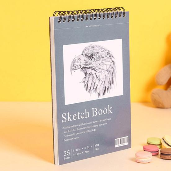 Книга для эскизов в твердом переплете, в спиральном переплете, 25 листов, без кислоты, без кровотечения, плотная бумага, художник, студент, художник, эскиз, рисунок, письмо, альбом для рисования, товары для творчества