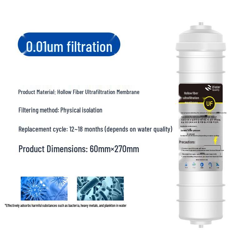 2-Minute Quick Connect Korean-Style UF Membrane Cartridge - Integrated Ultrafiltration Hollow Fiber Filter (No Drain)
