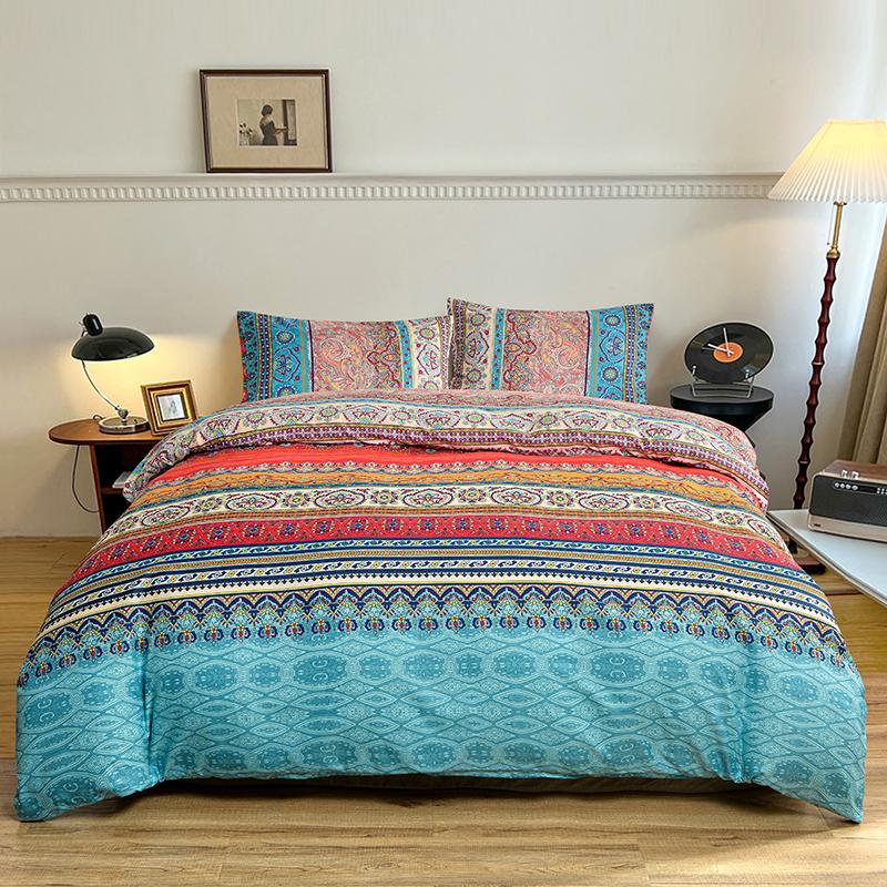 3pcs New Soft Duvet Cover Set featuring Pilowcases No Filing Boho Plain Print,minimalist style Warm Adorable Lovely Warm Comforter Soft Beding Kit